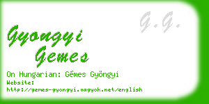 gyongyi gemes business card
